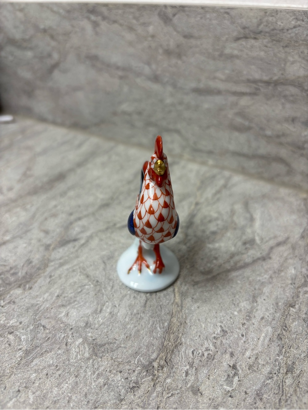 Multicolor Porcelain Rooster Figurine - Decorative Home Accent - Picture 4 of 6
